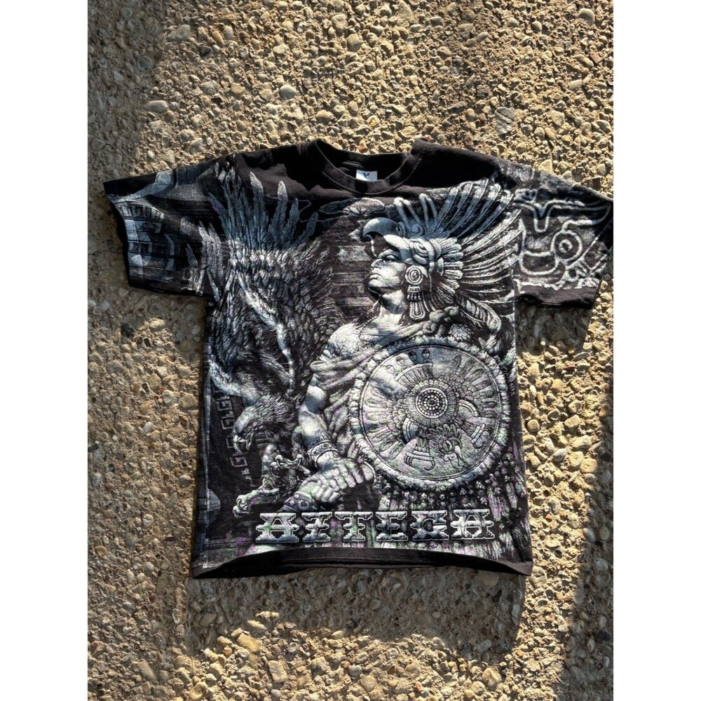 Yazbek Heavy Weight Mens M Black T-Shirt All-over Print Design